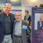 <p>Gadgil with Art Rosenfeld, right, after speaking at the Environmental Energy Technologies Division’s (now Berkeley Lab’s Energy Technologies Area) 40th Anniversary ceremony in 2013. (Credit: Roy Kaltschmidt/Berkeley Lab)</p>
